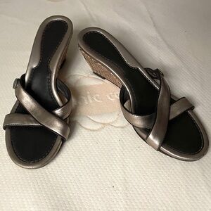 Cole Haan Metallic Kitten Heel Sandals